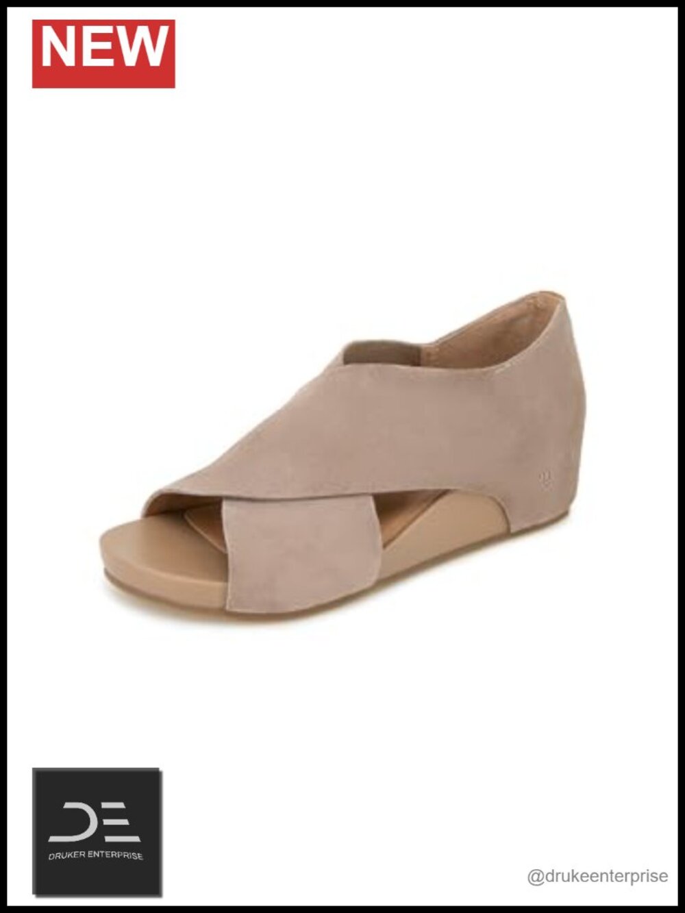 Gentle Souls Women's Gainey Suede Wedge Sandals Peep Toe Slip On